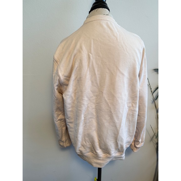 Alexander McQueen Womens Crewneck Sweatshirt Beige Logo Est. 1992 Cotton Top - Picture 2 of 7